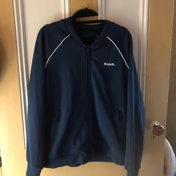BENCH Navy Blue Full-Zip Activewear Sweater Jacket - Womens Large - Picture 2 of 8